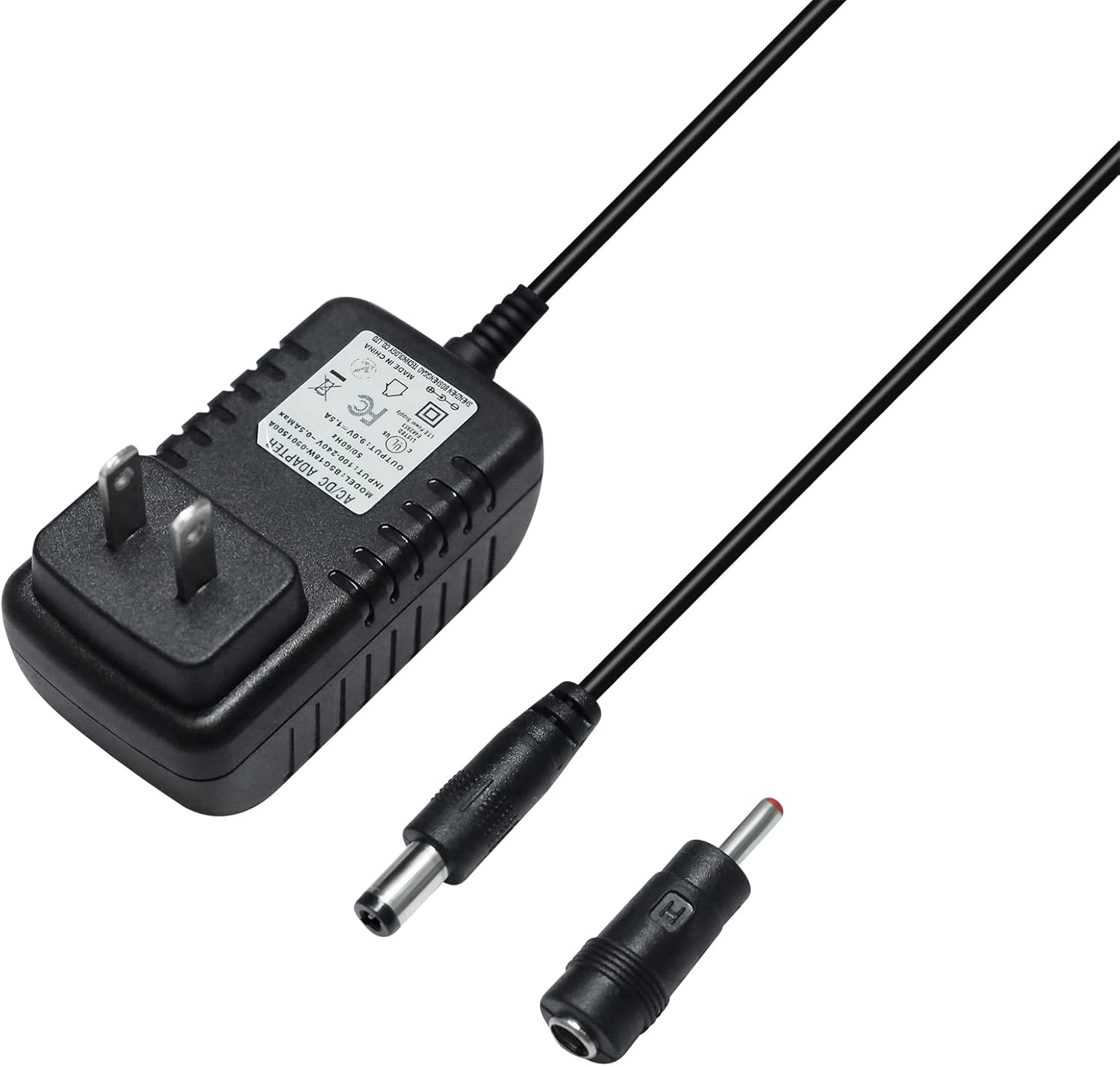 DCHAV UL Listed 9V 1.5A Power Supply Adapter AC to DC 5.5mmx2.5mm 3.5mmx1.35mm Wall Charger Replacement 4ft Power Cord Input 100-240V 50-60Hz Output 9 Volt 1.5 Amp for Camera LED Strip Light Speaker - Image 3