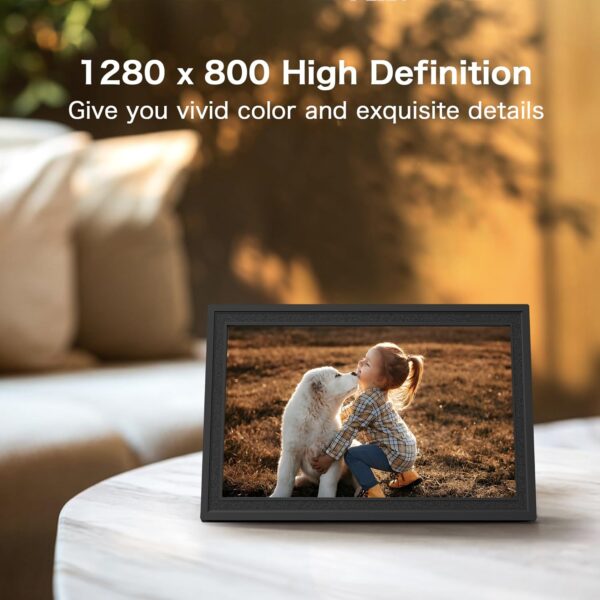 Digital Picture Frame WiFi, 10.1 Inch Frameo Digital Photo Frame 32GB Memory, 1280 * 800 Touch Screen, Auto-Rotate, Share Pictures Videos Instantly, Wedding, Birthday, Gift for Mom, Dad, Grandparents - Image 6
