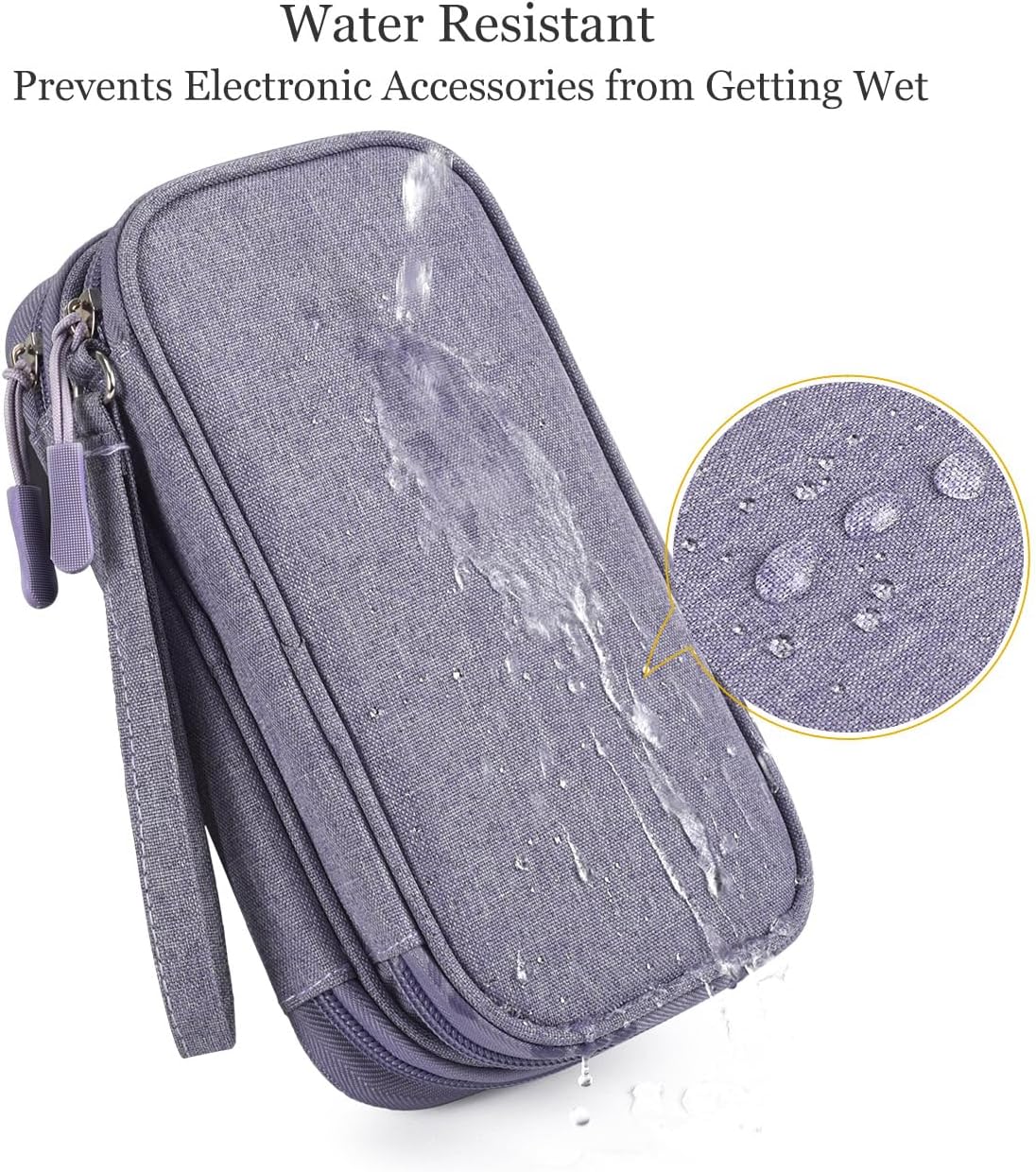 Electronic Organizer Travel Cable Accessories Bag, Electronic Organizer Case, Electronic Accessories Organizer Bag for Power Bank, Charging Cords, Chargers, Mouse, USB Cable, Earphones (Purple) - Image 6