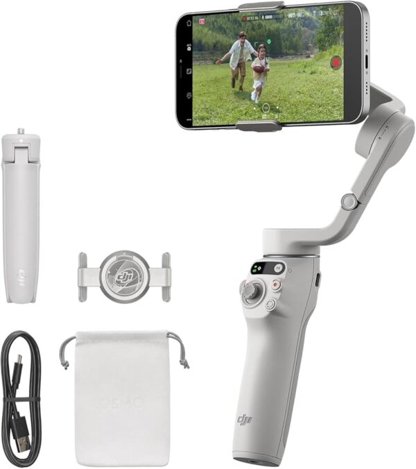 DJI Osmo Mobile 6 Gimbal Stabilizer for Smartphones, 3-Axis Phone Gimbal, Built-In Extension Rod, Object Tracking, Portable and Foldable, Vlogging Stabilizer