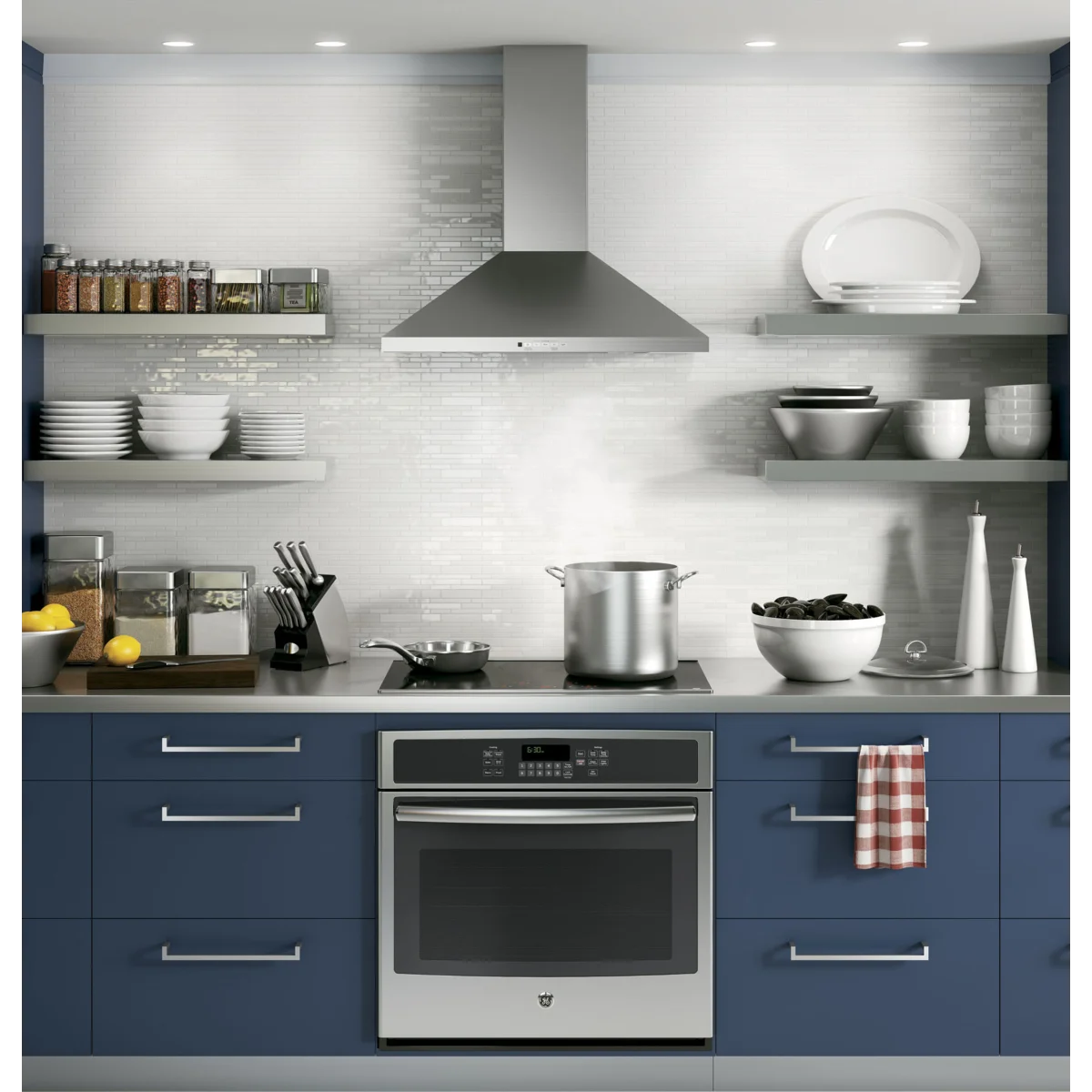 GE 30 Inch Wall Mount Chimney Hood with Recirculating Option JVW5301SJSS - Image 5