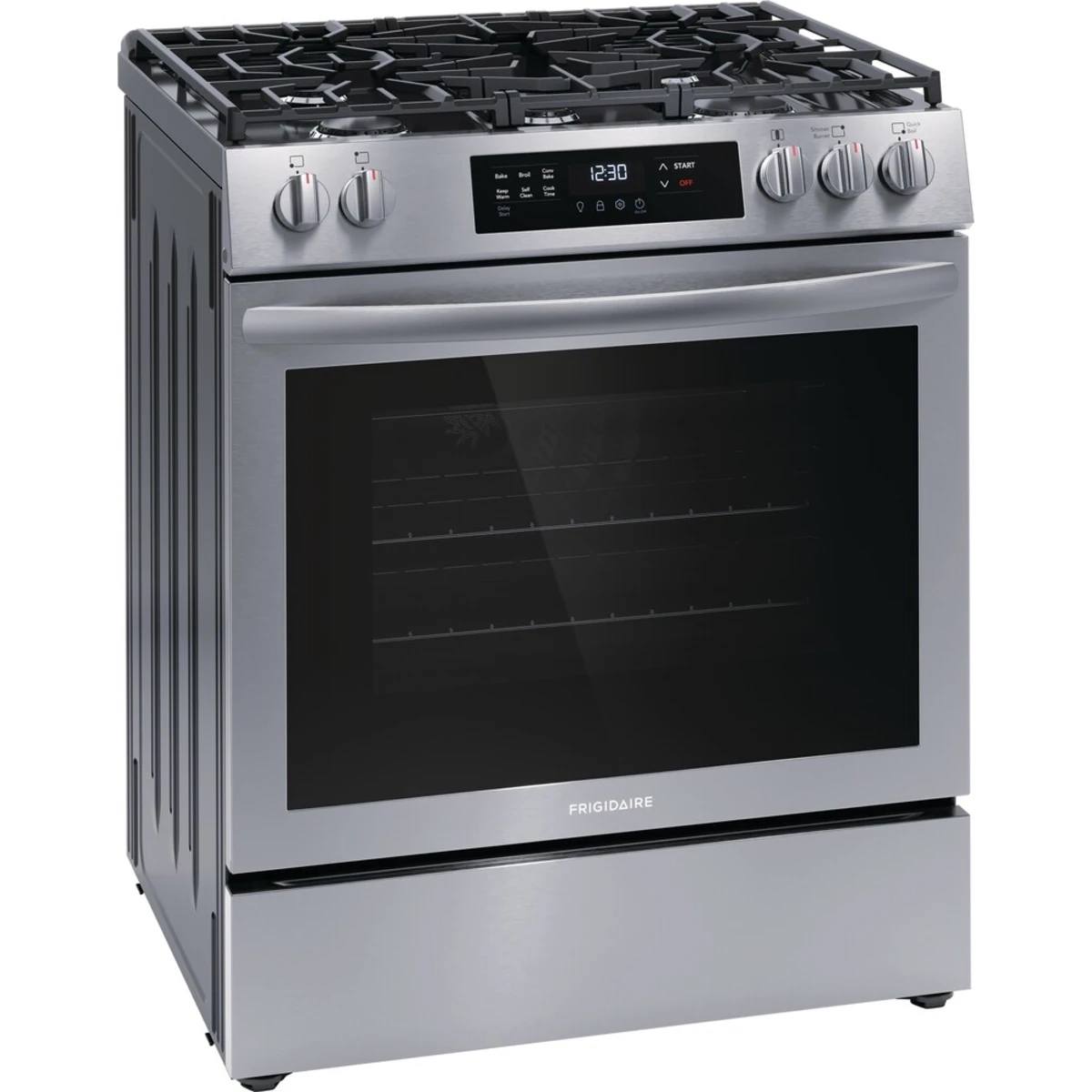 Frigidaire 30 Inch Freestanding Gas Range with 5 Sealed Burners, FCFG3083AS